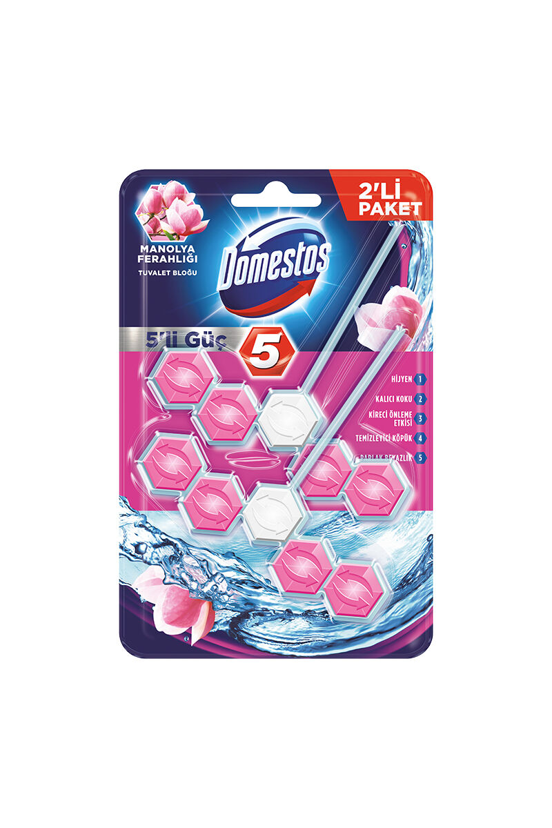 Domestos Wc Blok 5'li Güç 2x50 Gr Manolya Ferahlığı