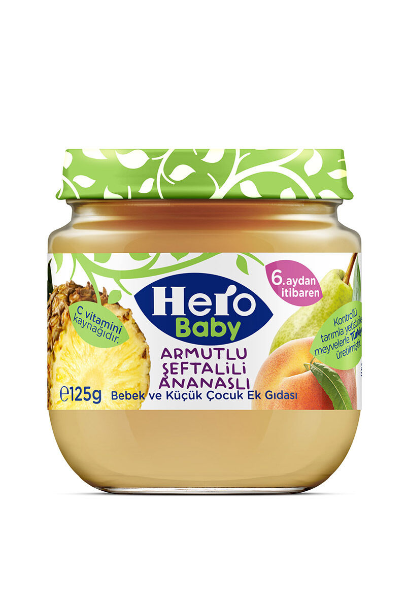 Hero Baby Kavanoz 120 Gr Armut Şeftali Ananas 