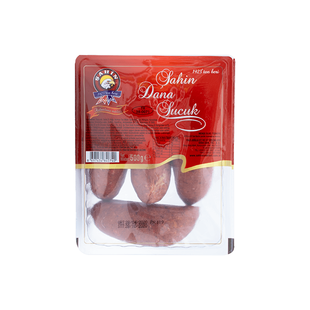 Şahin Sucuk 500 Gr Parmak Vakumlu