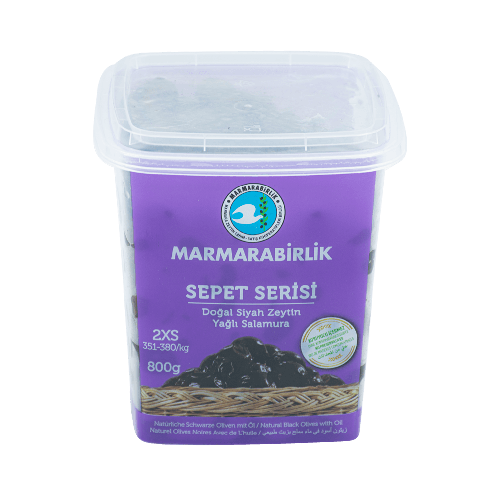 Marmara Birlik Zeytin 800 Gr Yağlı Salamura 351-380 2xs Sepet Serisi Pvc