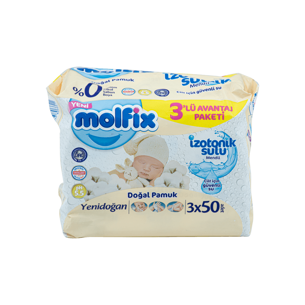 Molfix Islak Havlu İzotonik 3x50'li Yeni Doğan 