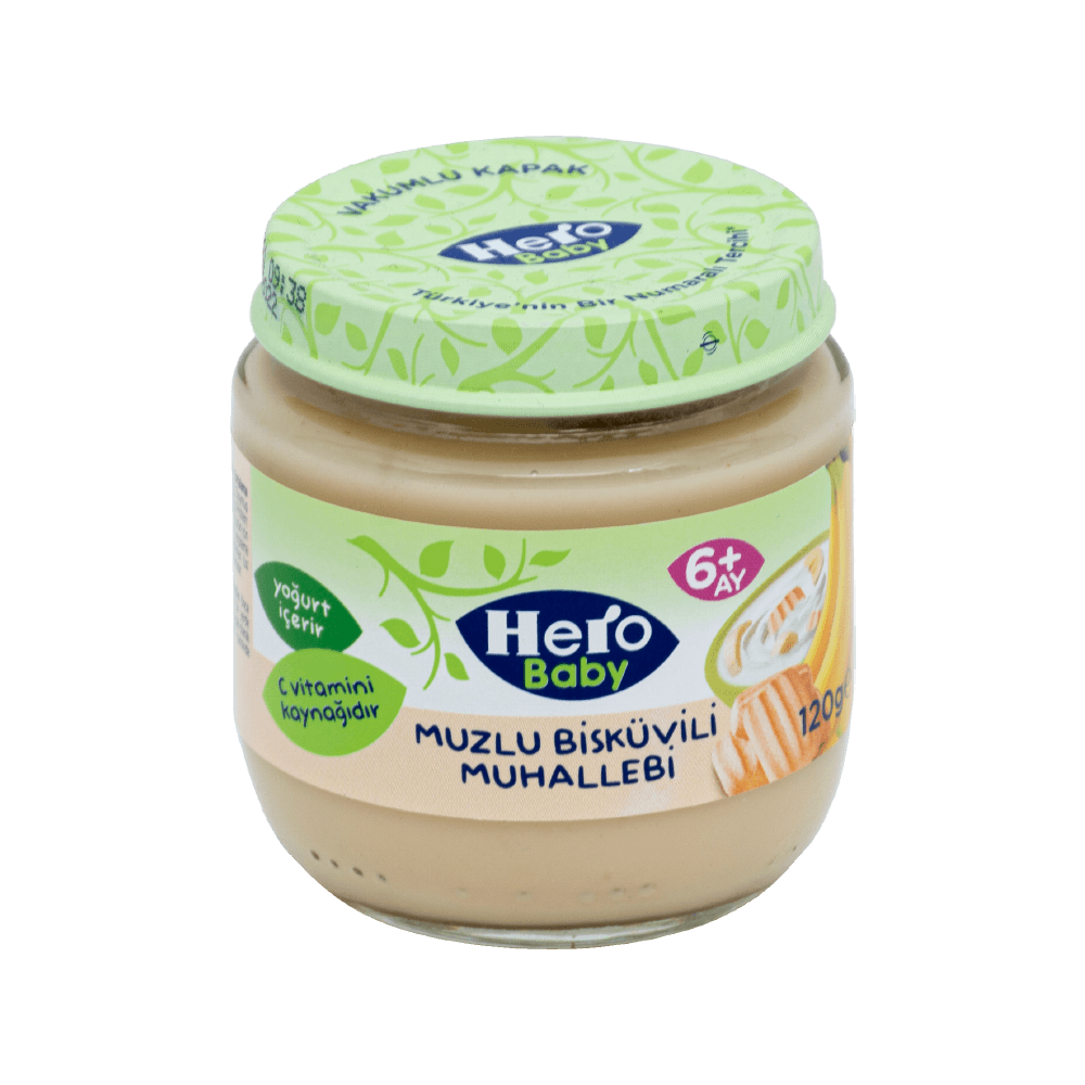 Hero Baby Kavanoz 120 Gr Muzlu Bisküvili Muhallebi