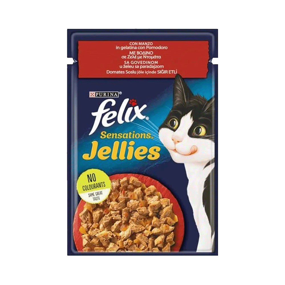 Felix Sensation Kedi Maması Sığır Etli & Domatesli 85 gr