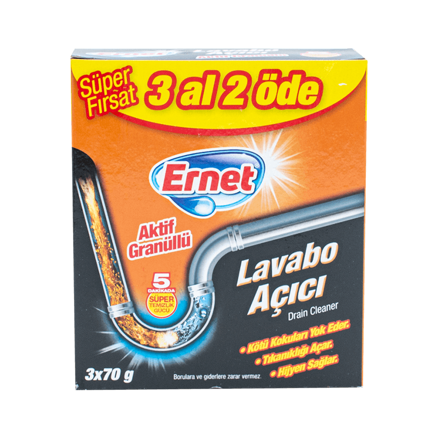 Ernet Lavabo Açıcı 2x50 Gr Aktif Granüllü Kutulu