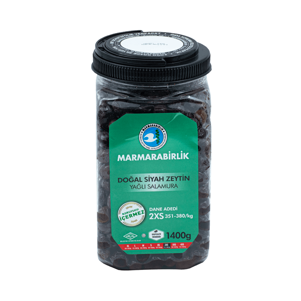 Marmara Birlik Zeytin 1400 Gr Elit Yağlı Salamura 351-380 2xs Pvc