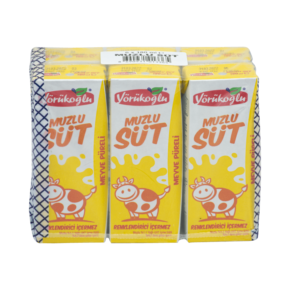 Yörükoğlu Süt 6x180 Ml Muzlu