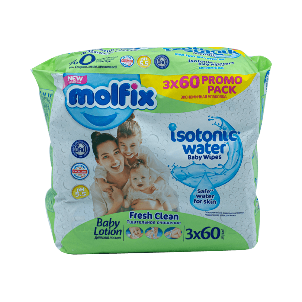 Molfix Islak Havlu İzotonik 3x60'li Ferah Temizlik