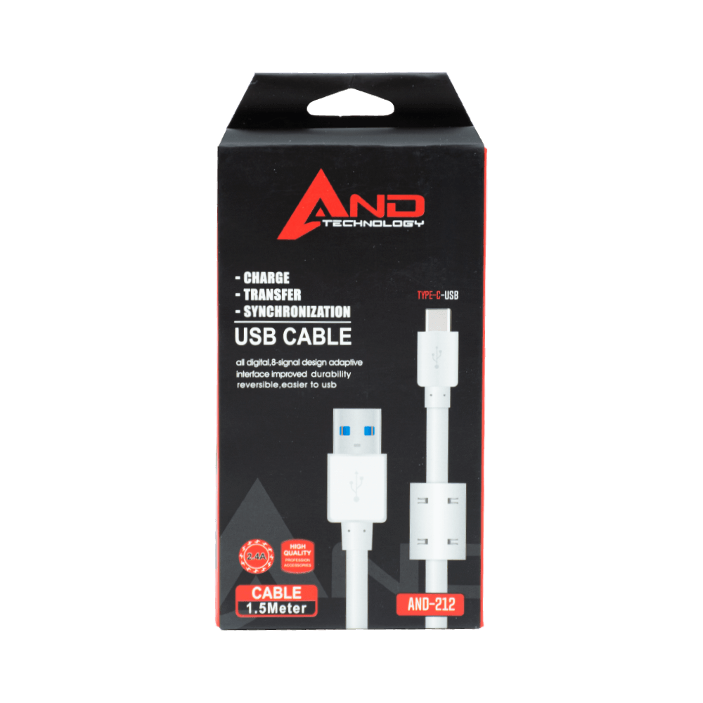 And Type-C Usb Şarj Kablo 2.4A 150 Cm And-212